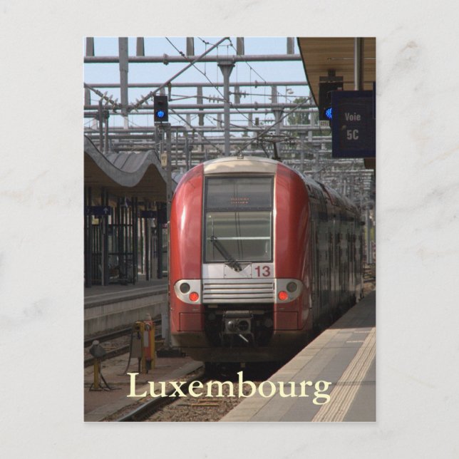 Luxembourg Railway Station Postcard (Front)