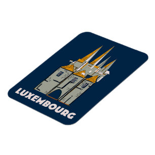 Luxembourg retro travel poster style magnet