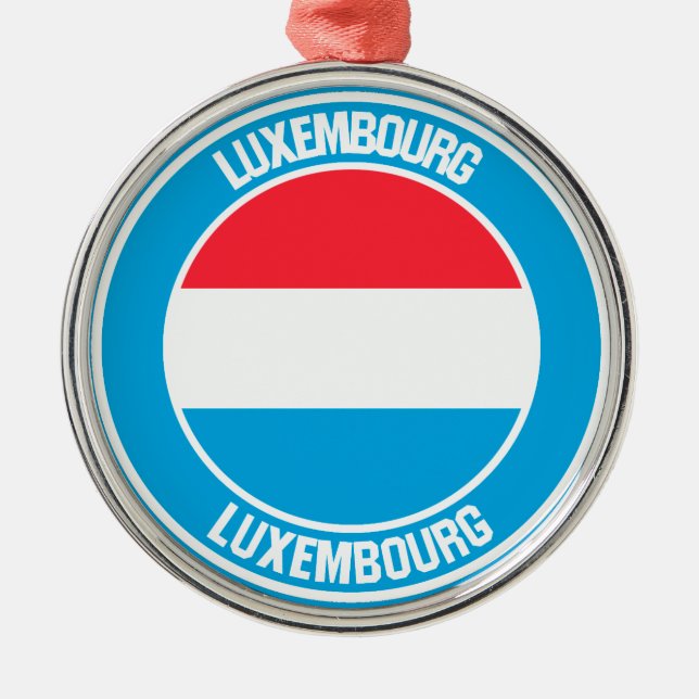 Luxembourg Round Emblem Metal Ornament (Front)