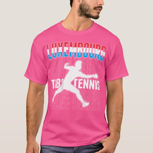 Luxembourg Table Tennis Fans - Luxembourgish Flag  T-Shirt (Front)
