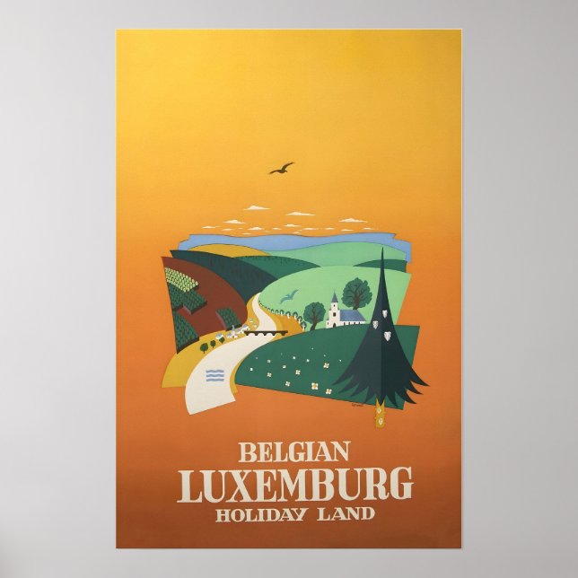 Luxembourg Travel Poster Belgium Art Print (Front)