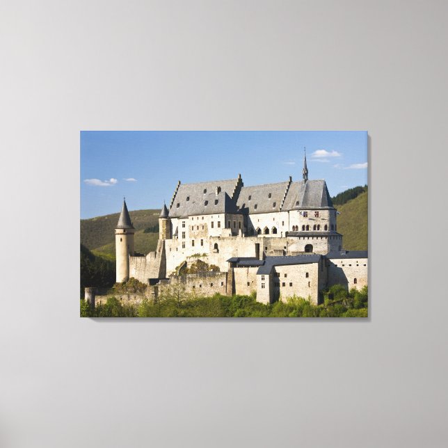 Luxembourg, Vianden. Vianden Chateau (b. 15th Canvas Print (Front)