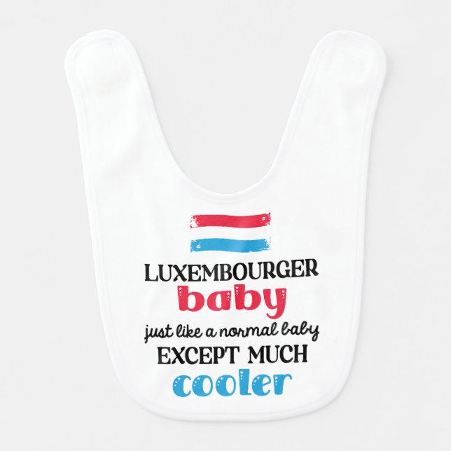 Luxembourger Baby, Much Cooler Cute Baby Bib (Front)