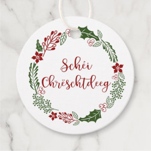 Luxembourgish Merry Christmas, Custom Favor Tags