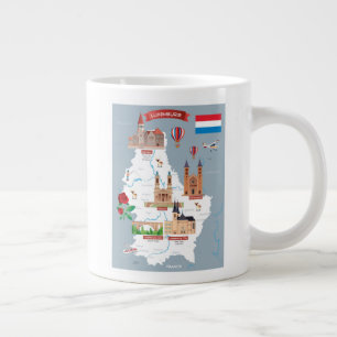 Luxemburg Cartoon Map Giant Coffee Mug