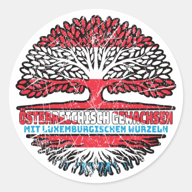 Luxemburg Luxemburgisch Österreichisch Österreich Classic Round Sticker (Front)