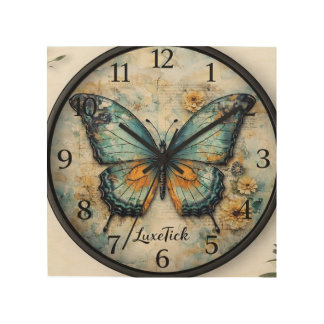 LuxeTick Elegant Butterfly Wall Clock – Modern Art
