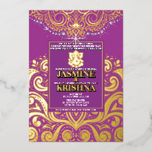 LuxGlitter Purple Gold Ganesha Hindu Wedding