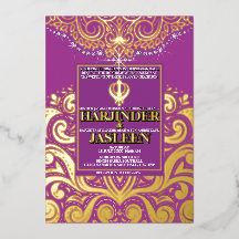 LuxGlitter Purple Gold Sikh Anand Karaj Wedding