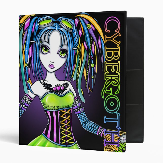 Luxie Rainbow Cyber Goth Club Kid Fairy Binder (Front/Inside)