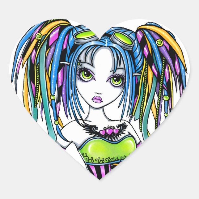 "Luxie" Rainbow Cyber Goth Fairy Stickers (Front)