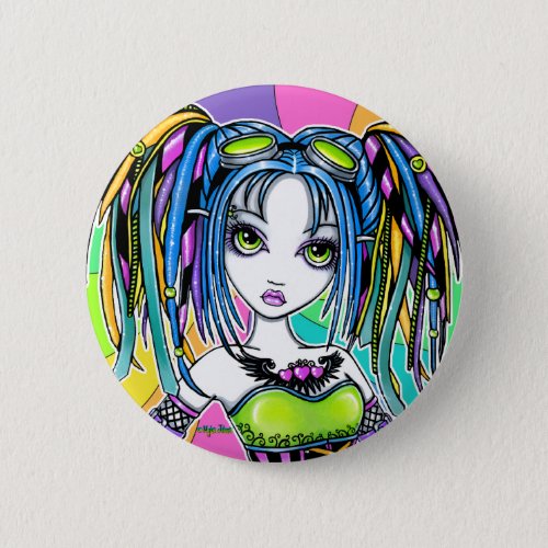 Luxie Rainbow Cyber Gothic Fairy Button