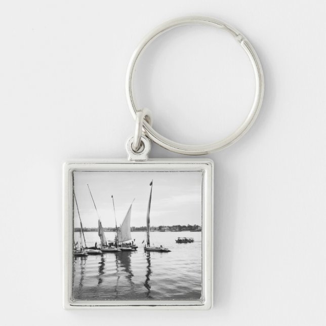 Luxor Egypt, Feluccas on the Nile Keychain (Front)