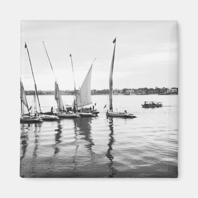 Luxor Egypt, Feluccas on the Nile Magnet (Front)
