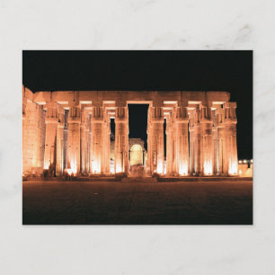 Luxor, Egypt, Luxor Temple Pillars Hall Monuments Postcard