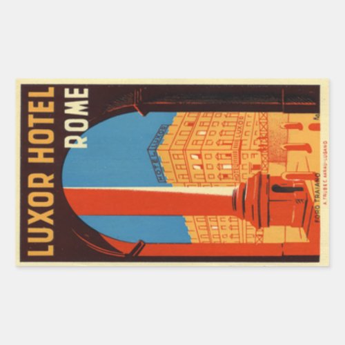 Luxor Hotel Rome Italy Rectangular Sticker