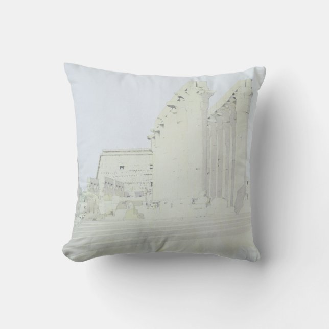 Luxor Temple Throw Pillow (Front)