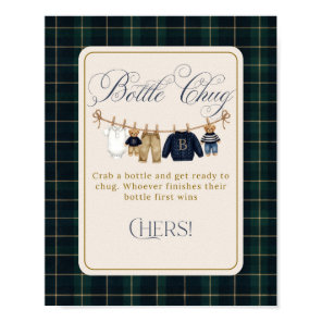 Luxsary  Bear Plaid Baby Shower Bottle Chug Poster