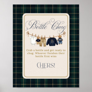 Luxsary Bear Plaid Baby Shower Bottle Chug Poster