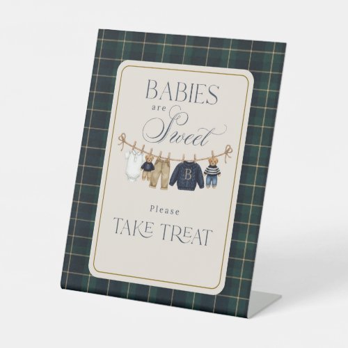 Luxsary  Bear Plaid Baby Shower Sweet Treat