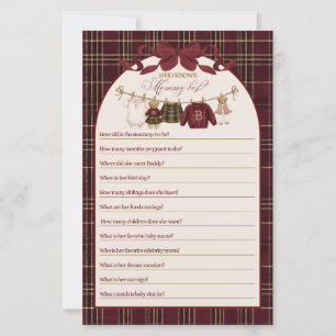 Luxsary Teddy Baby Shower Girl Plaid Game