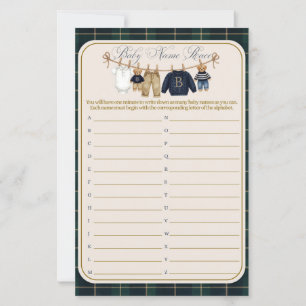 Luxsary Teddy Bear Plaid Baby Shower Game