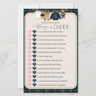 Luxsary Teddy Bear Plaid Baby Shower Game