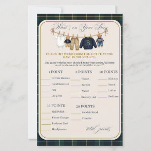 Luxsary Teddy Bear Plaid Baby Shower Game