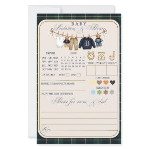 Luxsary Teddy Bear Plaid Baby Shower Game