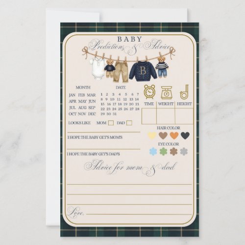 Luxsary Teddy Bear Plaid Baby Shower Game