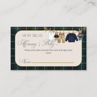 Luxsary Teddy Bear Plaid Baby Shower Mom Belly Enclosure Card