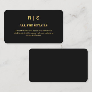 Luxuary Blac & Gold Wedding Enclosure Card