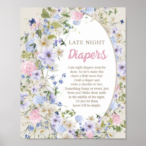 Luxuriant wildflowers bouquet Late night diapers Poster