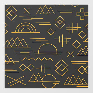 Luxurious 3D Gold Embossed Geometric Pattern  Floor Decals