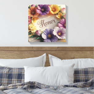 Luxurious 3D Greeting Card with Floral Design  Canvas Print