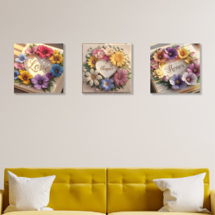 Luxurious 3D Greeting Card with Floral Design Foam Core Photo Tile