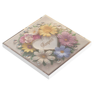 Luxurious 3D Greeting Card with Floral Design  Gallery Wrap