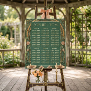 Luxurious Alphonse Mucha Art Nouveau Seating Chart