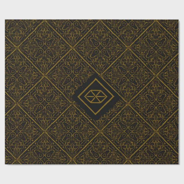 Luxurious Andalusian Gold Wrapping Paper–Geometric Paper (Flat)