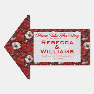 Luxurious Anemones Floral Backyard Wedding Sign