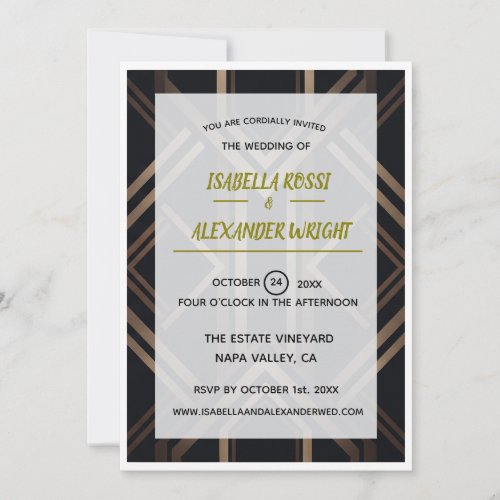 Luxurious Art Deco Geometric Wedding Invitation