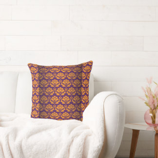 luxurious Art Deco-Inspired Textile Design Art. Throw Pillow