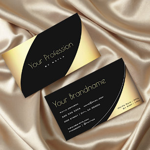 Luxurious Black and Gold Effect with Opening Hours Business Card