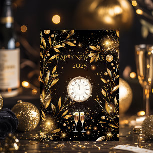 Luxurious Black and Gold New Year Eve Countdown Invitation
