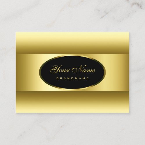 Luxurious Black and Gold Ombre Golden Oval Frame Business Card