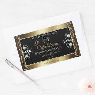 Luxurious Black and Gold Product Label Jewels Logo