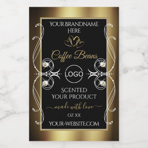 Luxurious Black and Gold Product Label Jewels Logo