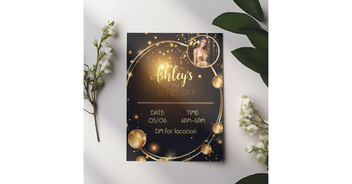 Luxurious Black and Gold Prom Send Off Flyer | Zazzle