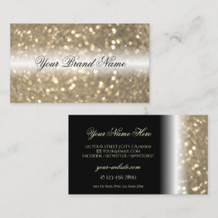 Luxurious Black and Gold Sparkling Glitter Stylish Business Card