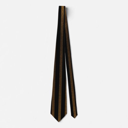Luxurious Black and Gold Stripes Neck Tie